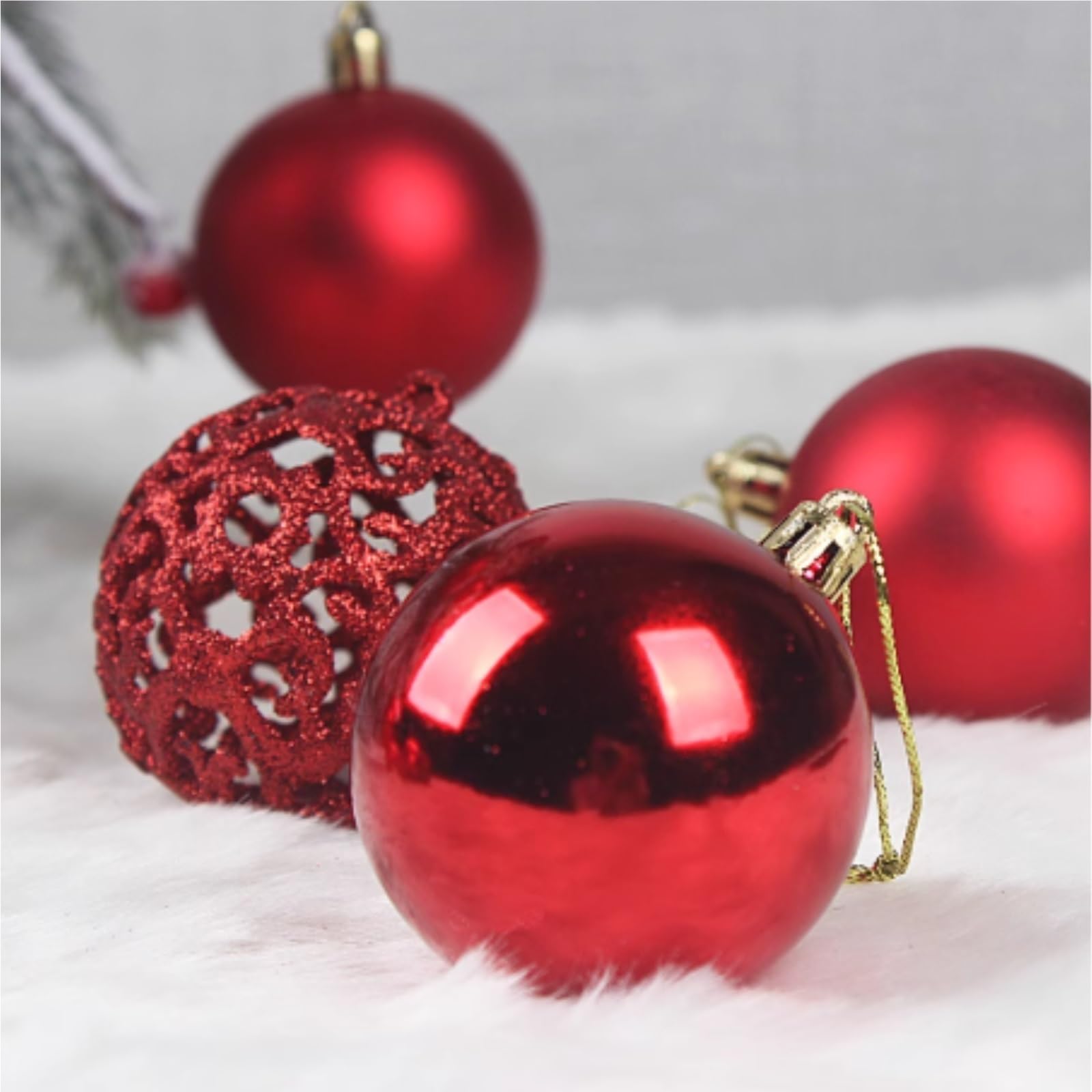 Baumschmuck Weihnachtsdekorationsset Mit 100 Teilen, Durchmesser 3-6 cm, Heimdekorationen Weihnachtskugeln(Brown)