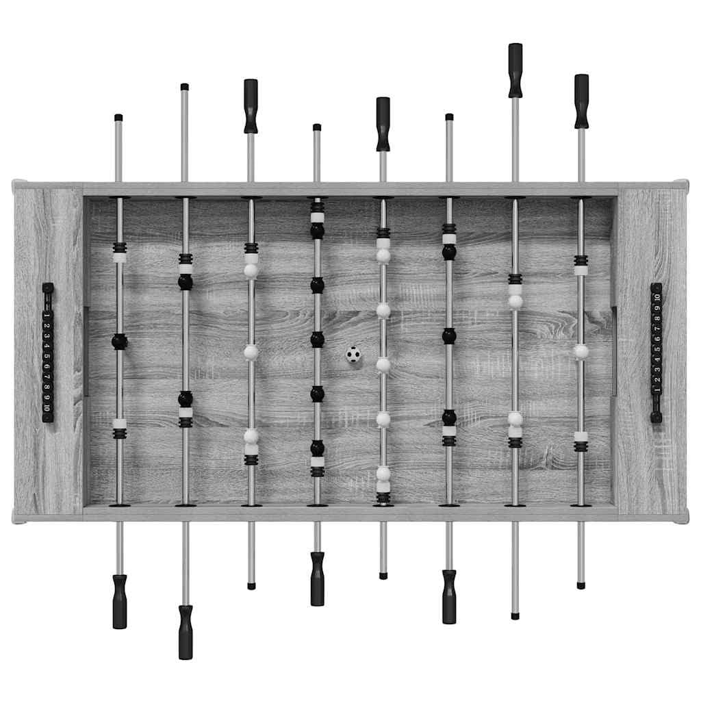Mesa de futbolín con diseño de Sonoma gris 146,5 x 74 x 85 cm – Mesa de futbolín estable con asas ergonómicas para jugar en interiores