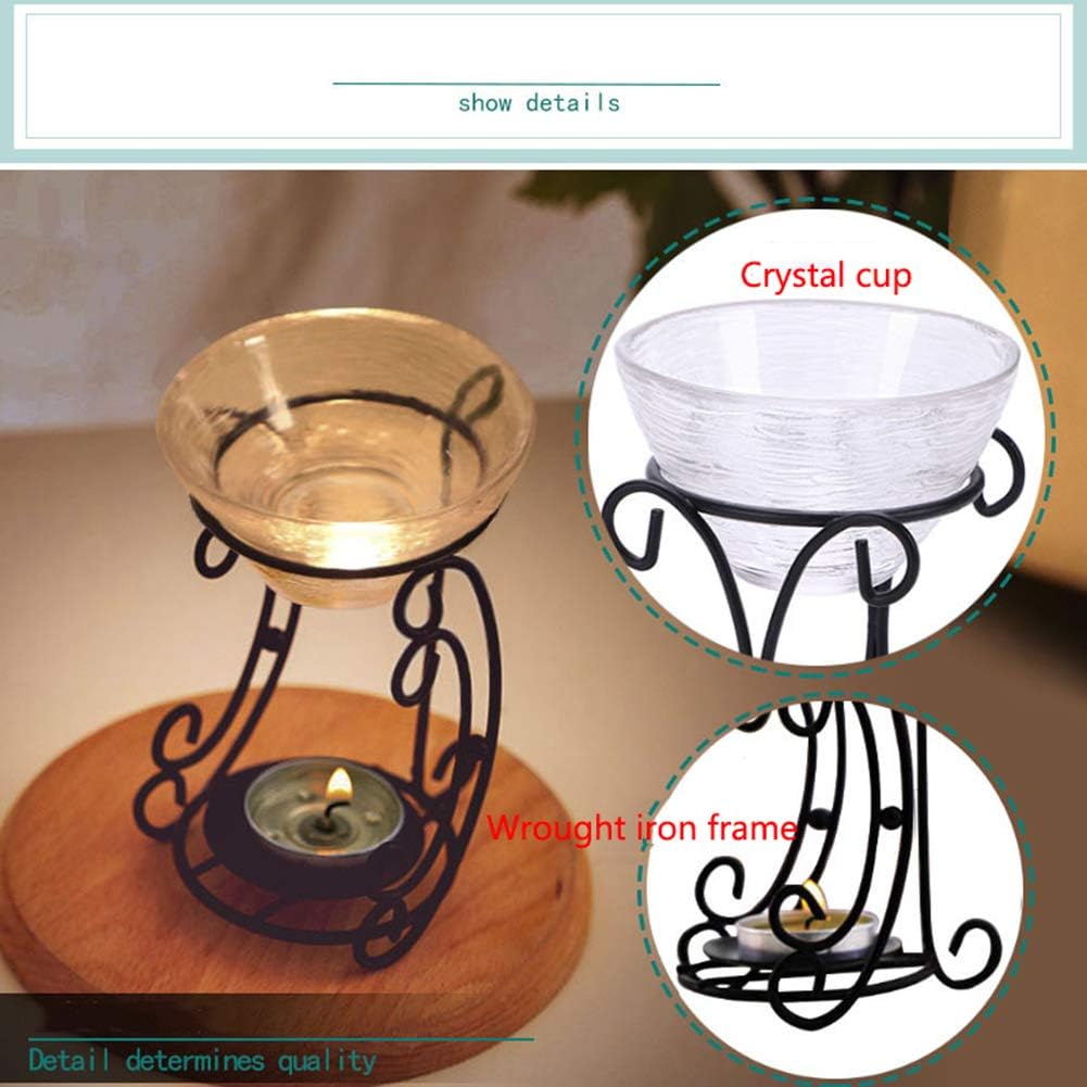 2 pcs Candle Holder and Essential Oil Diffuser Aromatic Oil Burner Deer Shape Iron Aroma Furna Burner Furnace Candle Aromatherapy Essential Oil Lamp Geometric Home Office Decoration