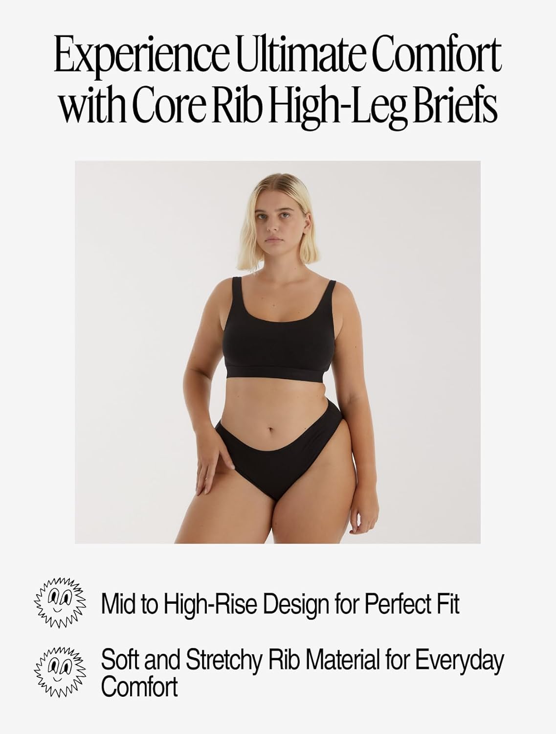 Organic Basics womens Core Rib Organic Cotton High-leg Brief Underwear 5-pack - Image 5