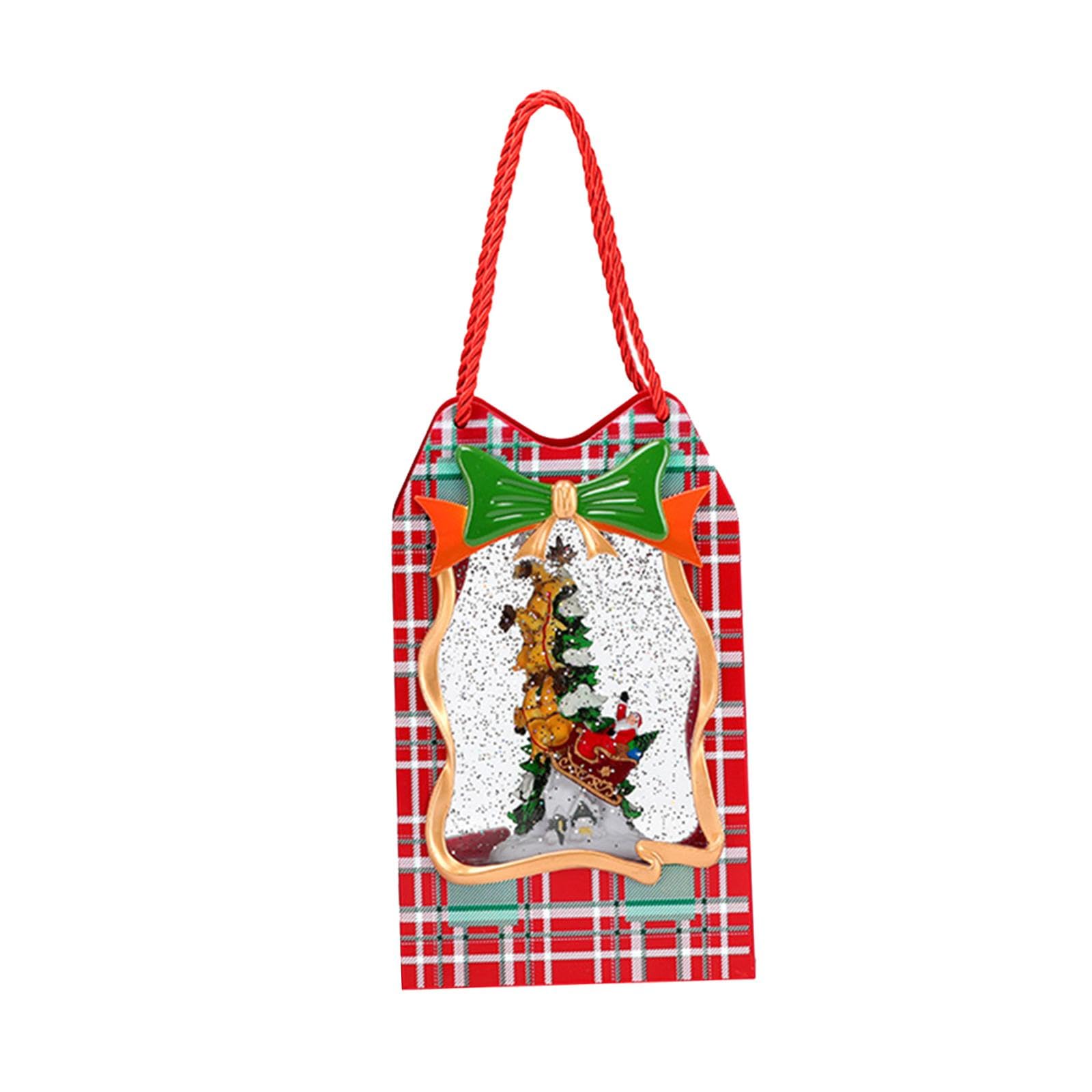 Qianly Boîte à Musique Scène de Noël Éclairée Ornement de Fête Lanterne Décorative Boule Scintillante avec 8 Chansons et Double Alimentation Adapté pour Le, Le Traîneau du Père