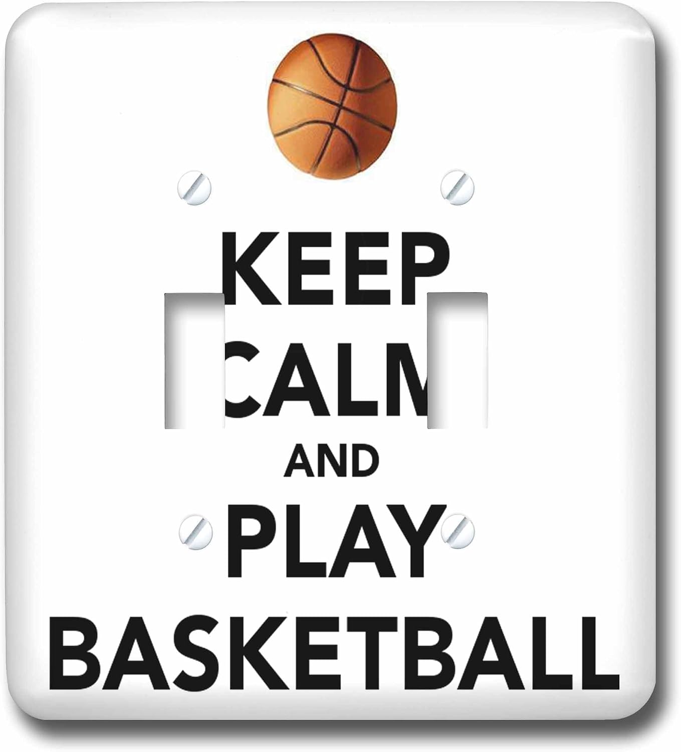 3dRose lsp_171918_1 Keep calm and play basketball. White and Black. NBA. - Single Toggle Switch