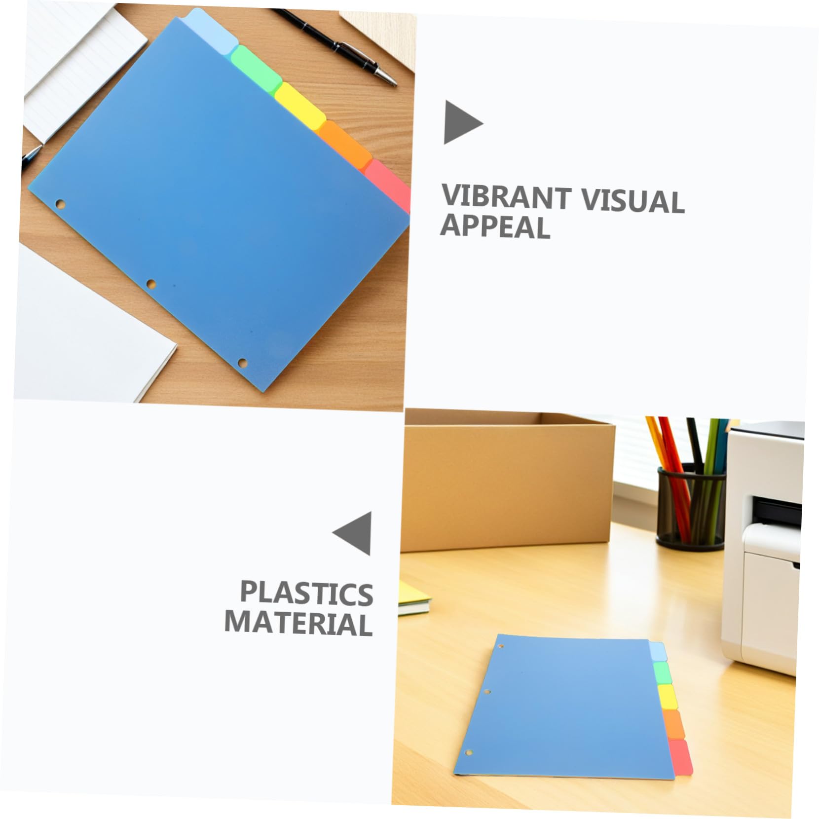 HOMSFOU 20pezzi Divisori Per Raccoglitori Anelli Linguette Scrivibili Per Pagine Vuote Di Plastica Per Archiviazione Per Scuola Ufficio Casa Studenti Accessori Per Mobili