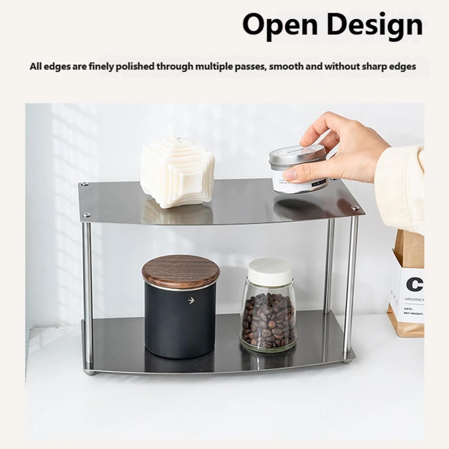 Stainless Steel Multi Storage Rack for Kitchen Utensils and Cups Efficient Space Saving Restaurant Rack