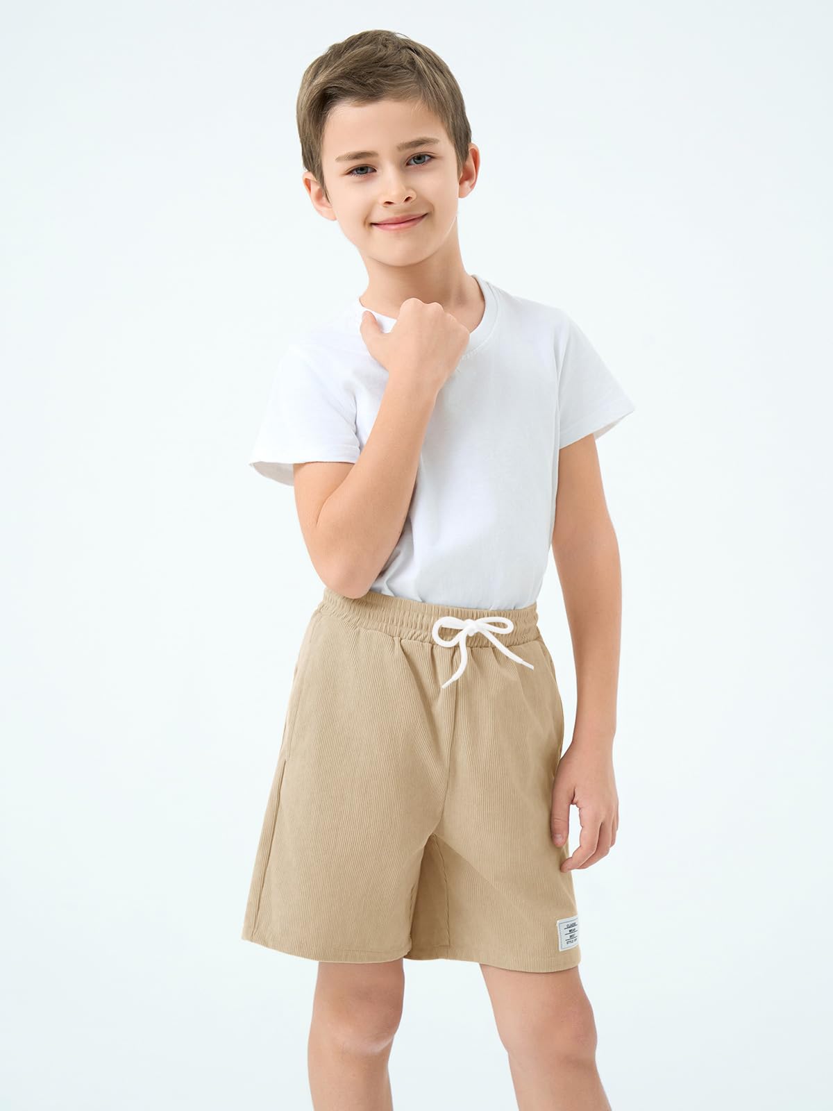 Haloumoning Pantalones cortos de verano para niño, elásticos, bermudas, elásticos, con cordón y bolsillos — view 3