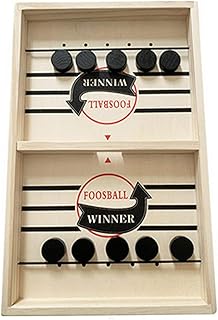 inpeisongyi ZYZYZK Bumper Chess, 1 Game Fast Sling Puck Game Paced Slingpuck Winner Board Toys Family Games for Kids Desktop Battle Ice Hockey (Black Wood Color)