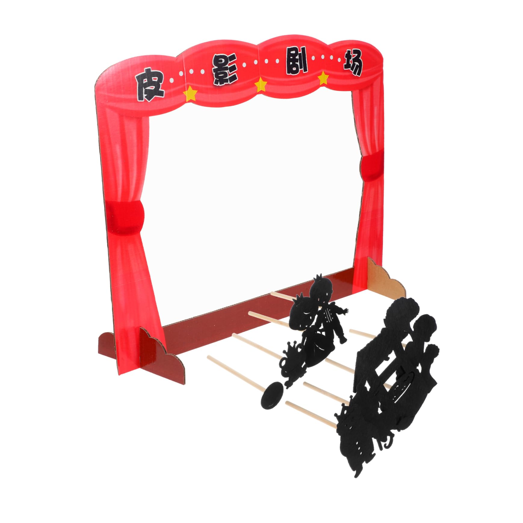 Milisten Jeu Éducatif de Marionnettes D'ombre Chinoises pour Garçon et Filles avec Outils Traditionnels, Matériaux Papier et Bois, pour Apprentissage Préscolaire et Jeu Couleur Aléatoire