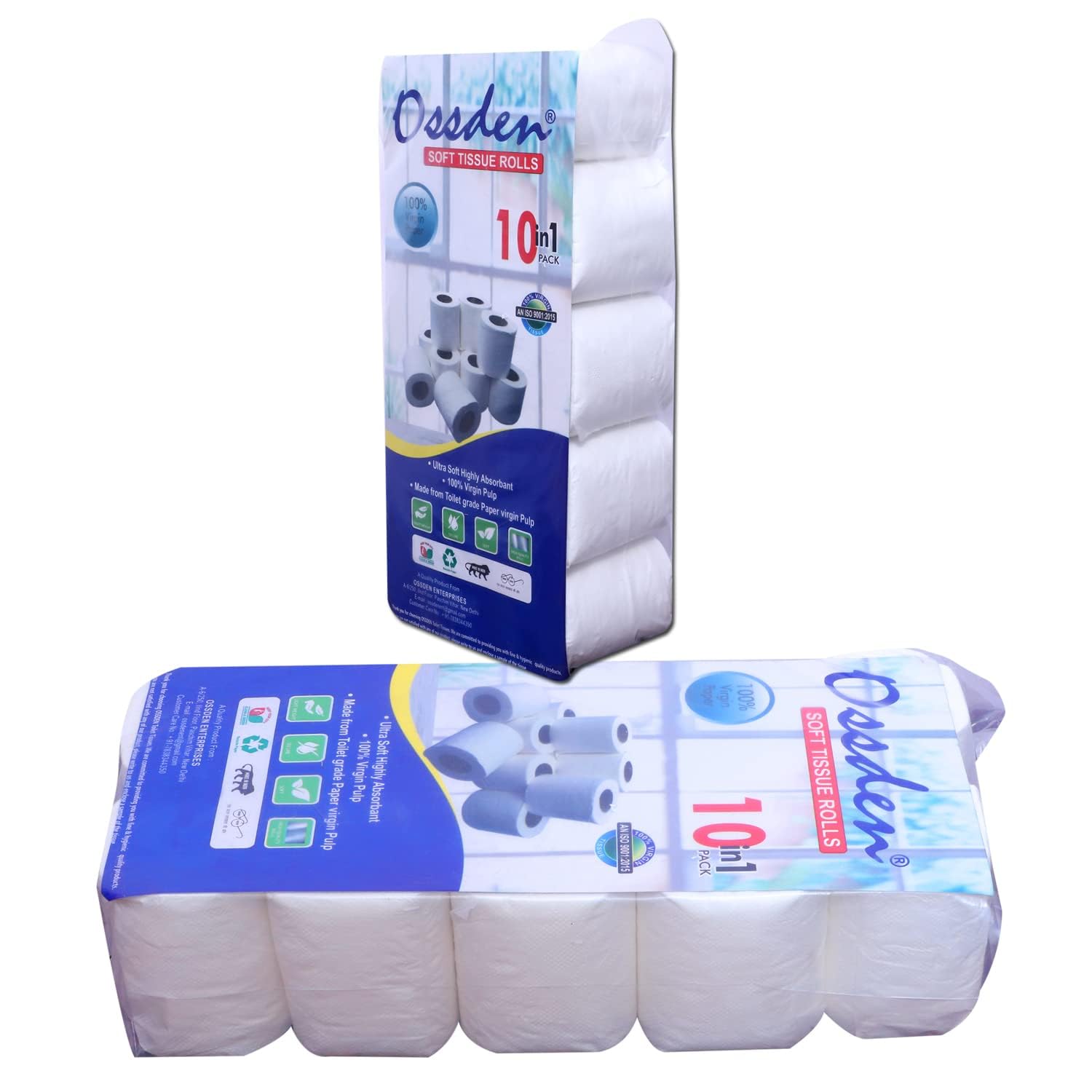 Ossden Toilet Tissue 2 ply Toilet Paper 10 Toilet Rolls 10 in 1 Toilet Tissue Sheets Pack Of 1