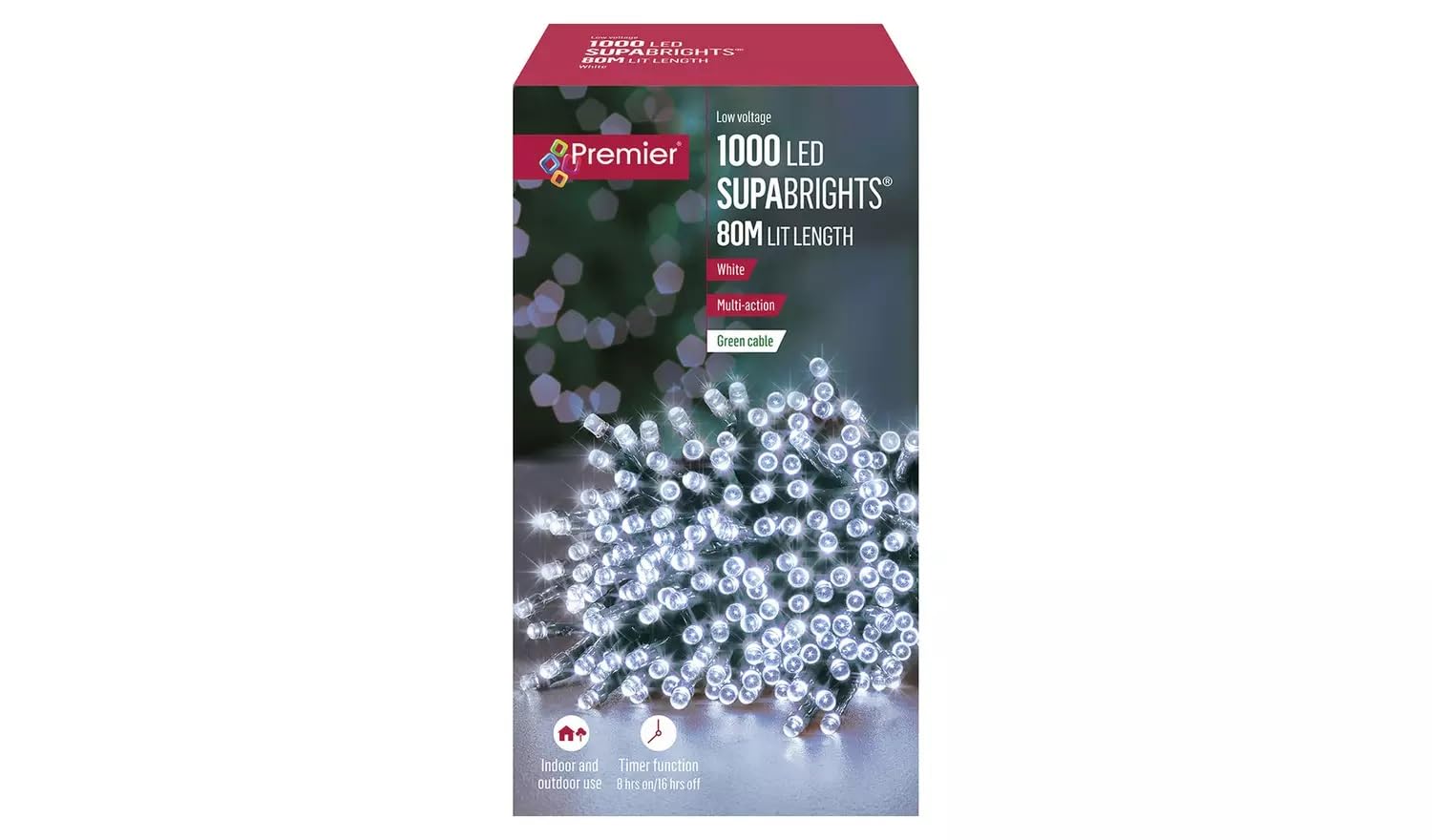 Premier White Christmas Super Brights 1000 Leds