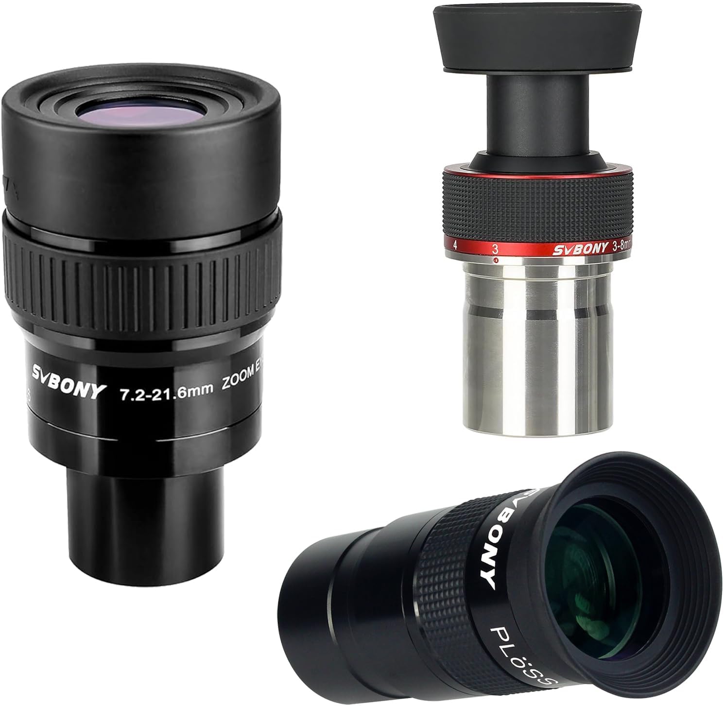 SVBONY SV191 Zoom Eyepiece Bundle with SVBONY Telescope Eyepiece 40mm and SVBONY SV215 Zoom Eyepiece