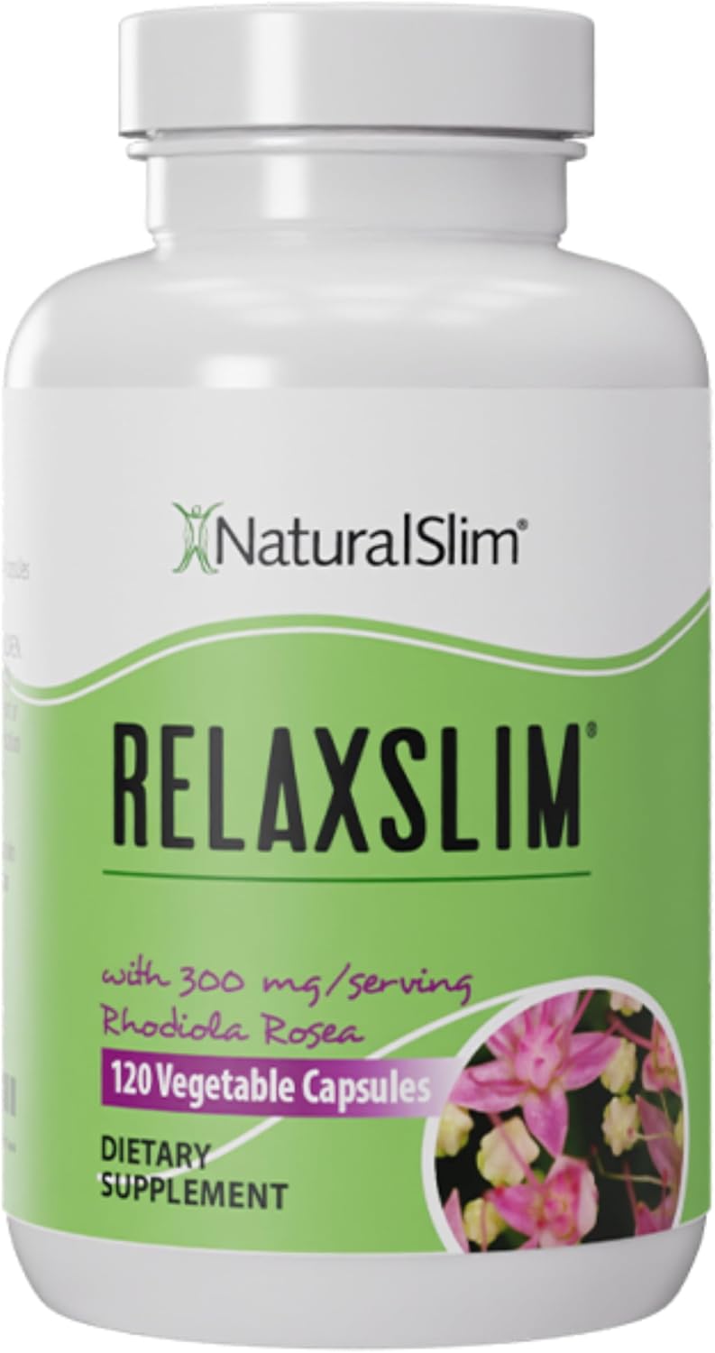 NaturalSlim Relaxslim Rhodiola Rosea & Adaptogenic Herb for Brain, Mood, Metabolism, Tension & Energy Support Supplement - 21 Different Natural Compounds Help Control Appetite - 120 Capsules