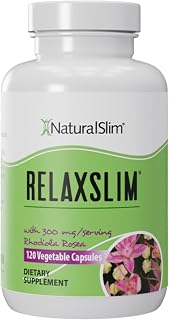 NaturalSlim RelaxSlim Adaptogens, Rhodiola & Ashwagandha, 120 Capsules | 21 Natural Compounds for Stress, Mood, Energy and Metabolism Support, With Rhodiola Rosea and Ashwagandha