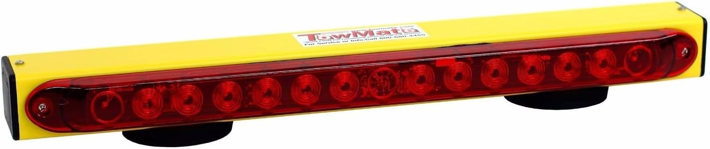 New! Towmate Yellow Sun Light TM22Y-7RV, TM22Y 7 Way RV Flat Blade Style Transmitter, 22" Wireless Tow Light with LED Stop, Tail, Turn, Sunlight