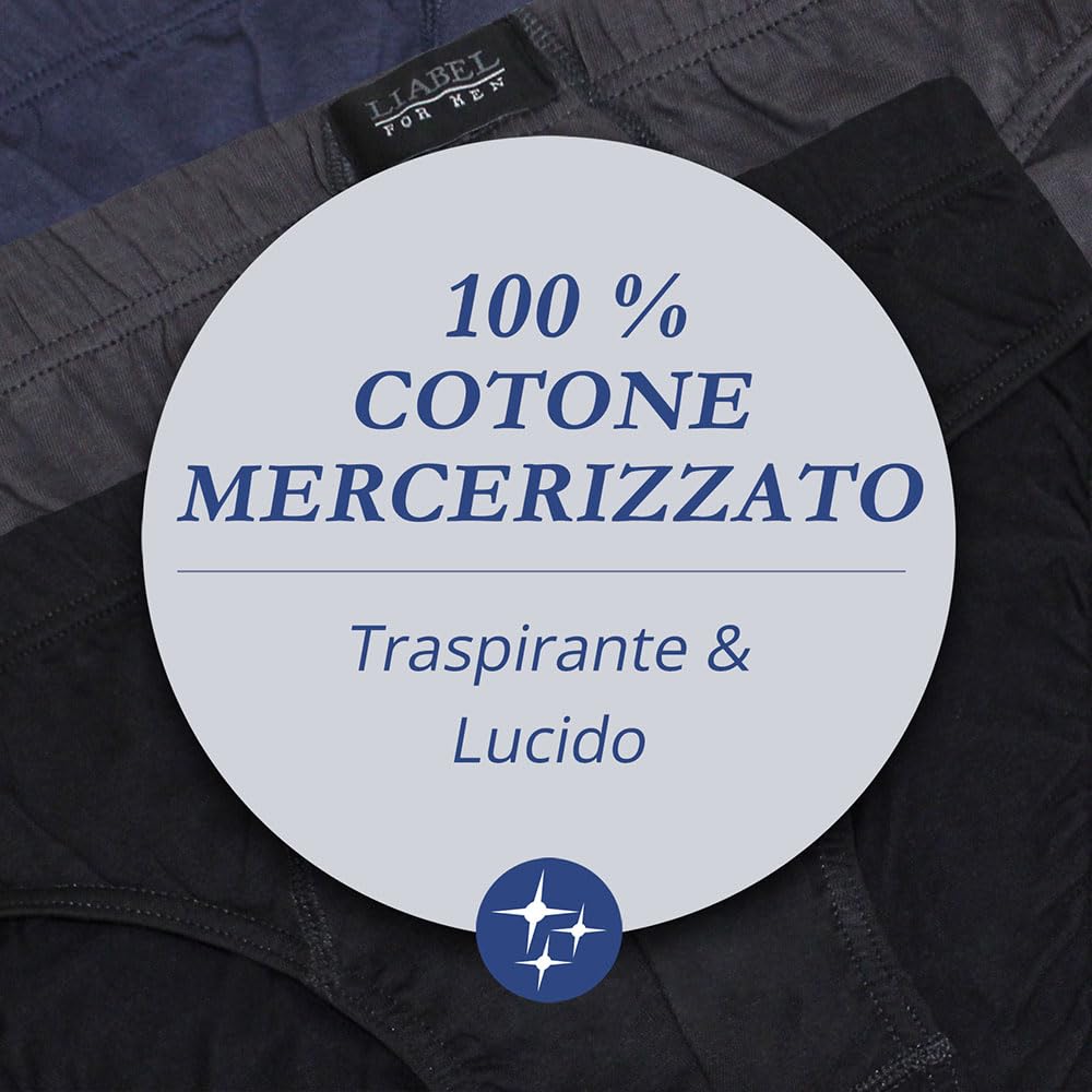Liabel Slip Boxer Uomo in Cotone/Cotone Mercerizzato, Art. 940/959, Pacco da 3, 6 e 12 Limited Edition