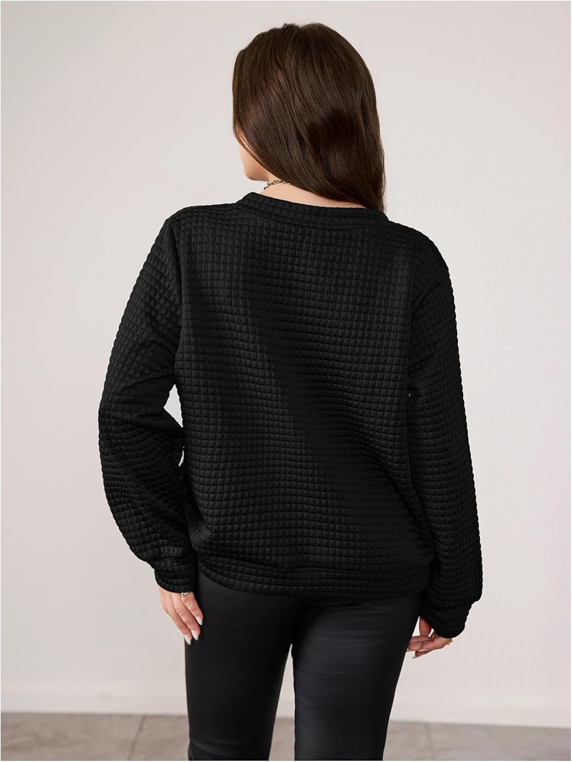 Verdusa Women's Plus Size Zip Up Long Sleeve Baseball Collar Textured Jacket Outerwear - Image 2