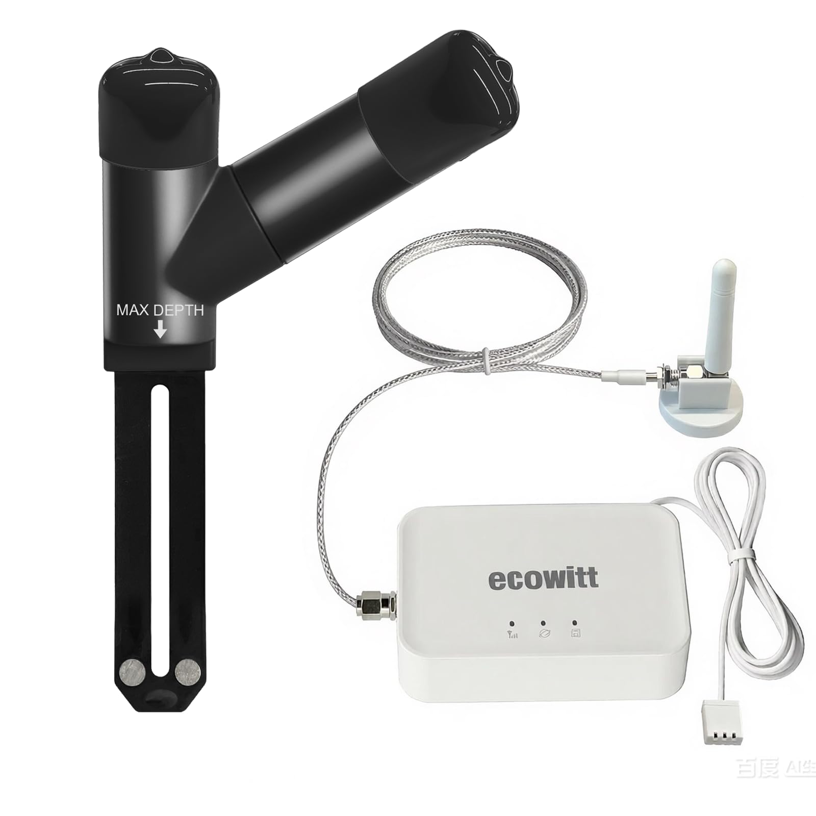 ECOWITT WH52 Sensor de Humedad del Suelo de Triple función (16 Canales) + Sensor de conductividad del Suelo + Termómetro, higrómetro para Plantas + Nueva Pasarela GW3000
