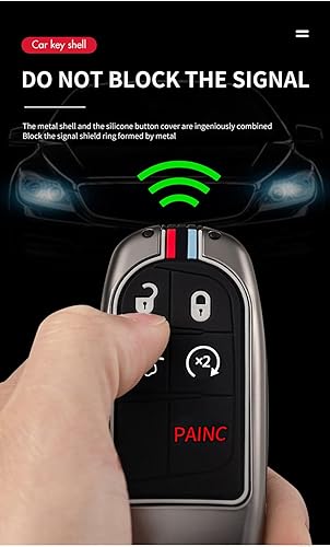 Miniatura 6 de ontto Funda inteligente para llavero con control remoto para Jeep Grand Renegade Cherokee, plateado