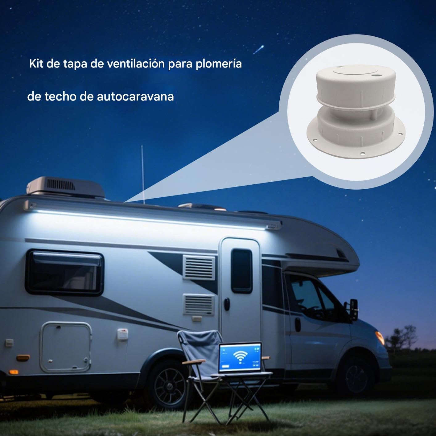 Genérico Tapa para Ventilación De Techo De | Cubierta para Respiraderos de Furgoneta | Pieza de Reemplazo para Ventilación de Camping y Exteriores de