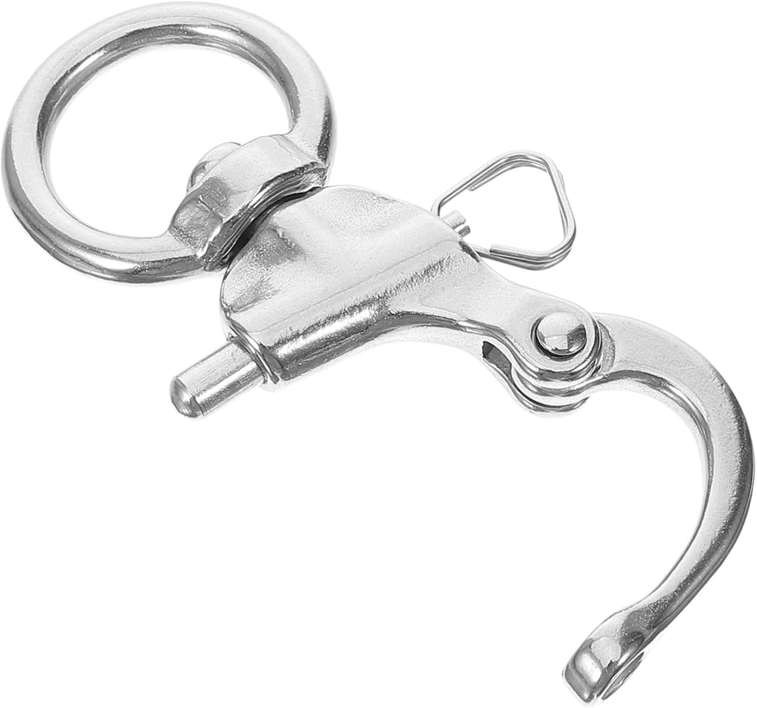 Outanaya Quick Release Clip Stainless Steel Spring Shackle Carabiner and for Outdoor Activities for Climbing Hiking and Camping