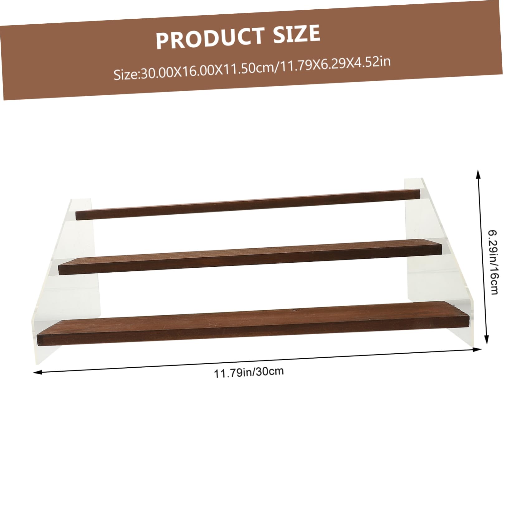 ERINGOGO Acrylic Wood Display Stand Makeup Holder Collection Display Rack for Figures and Models Organizer with Strong Load Bearing Capacity Easy to Clean and Reuse