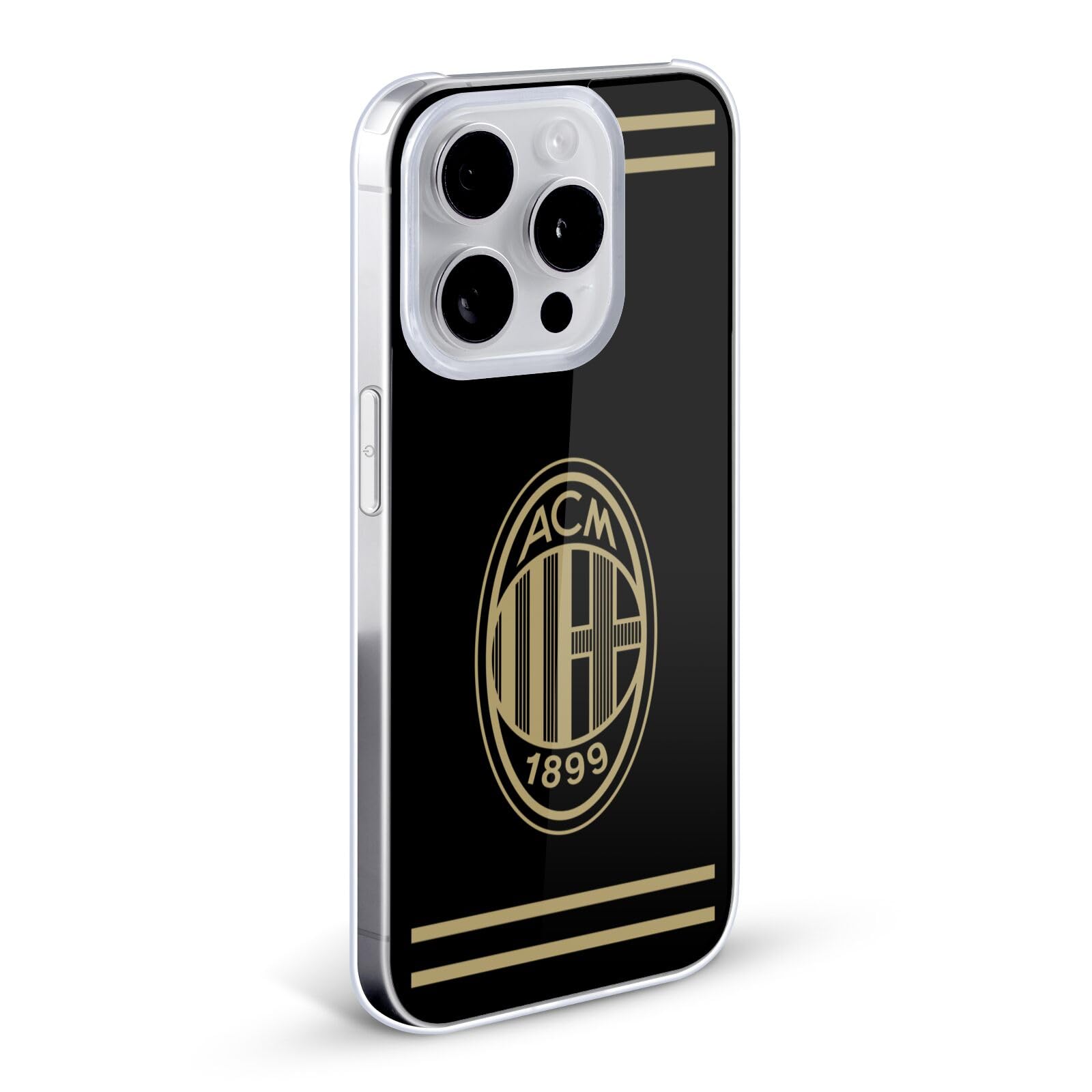 Head Case Designs Licenza Ufficiale AC Milan Nero E Oro Stemma Custodia Cover Dura per Parte Posteriore Compatibile con Apple iPhone 13