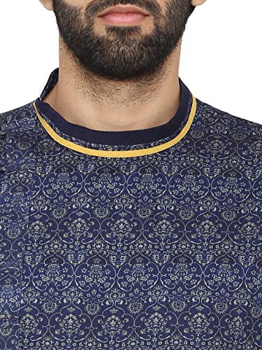 Image of Manyavar Self Design Printed Kurta for Men