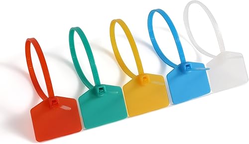 Sujetacables de nailon de 6 pulgadas, etiquetas de plástico a prueba de agua, marcador de cable escrito con autobloqueo, etiqueta de sellos de