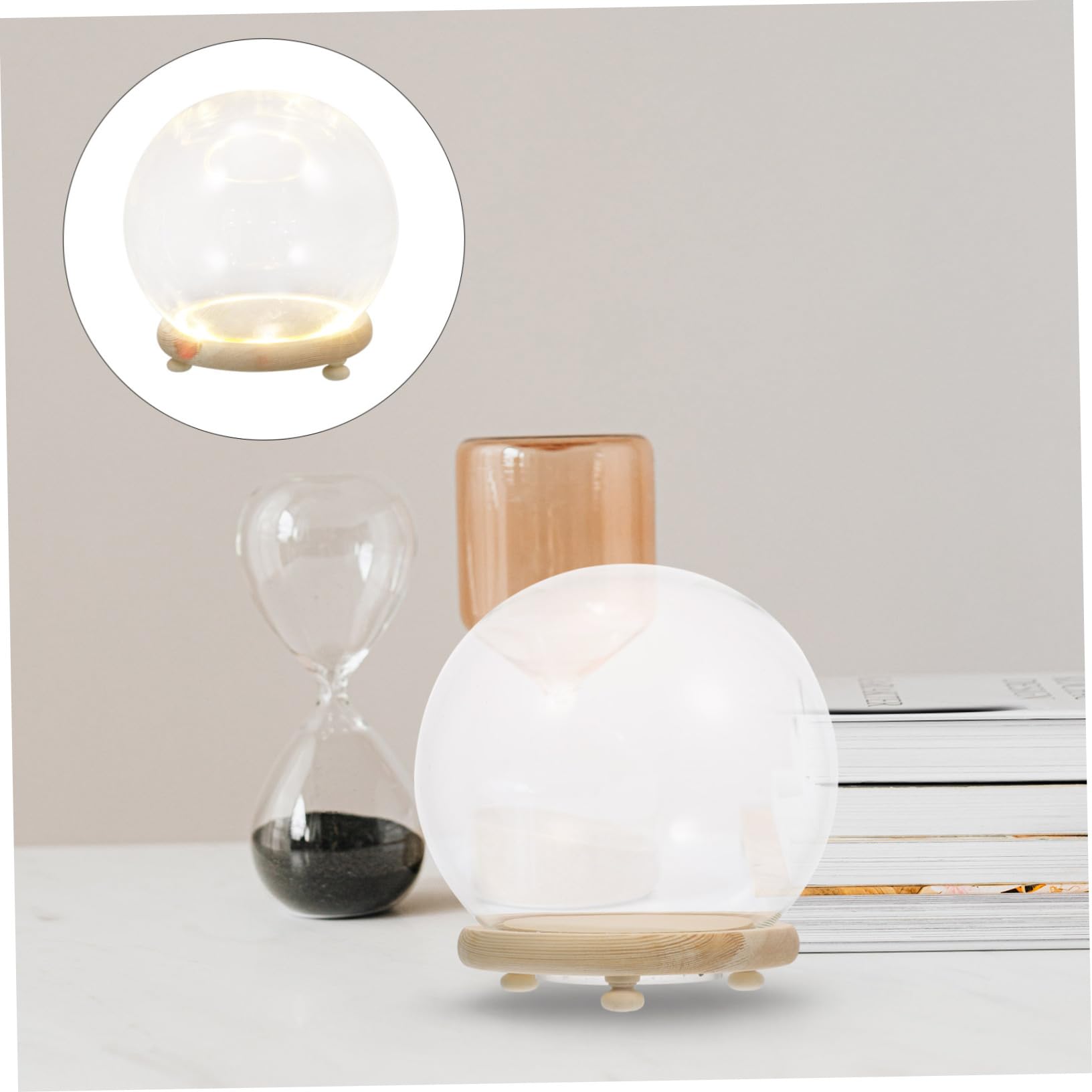 1 Set Mikro-Landschafts-Ornament, LED-Kerzen, Mini-Kerzen, kleine Behälter, LED-Lichterkette, Cupcakes, Behälter, kleiner Monitor-Becherhalter für Auto, Holzdekoration, Holzglasabdeckung,