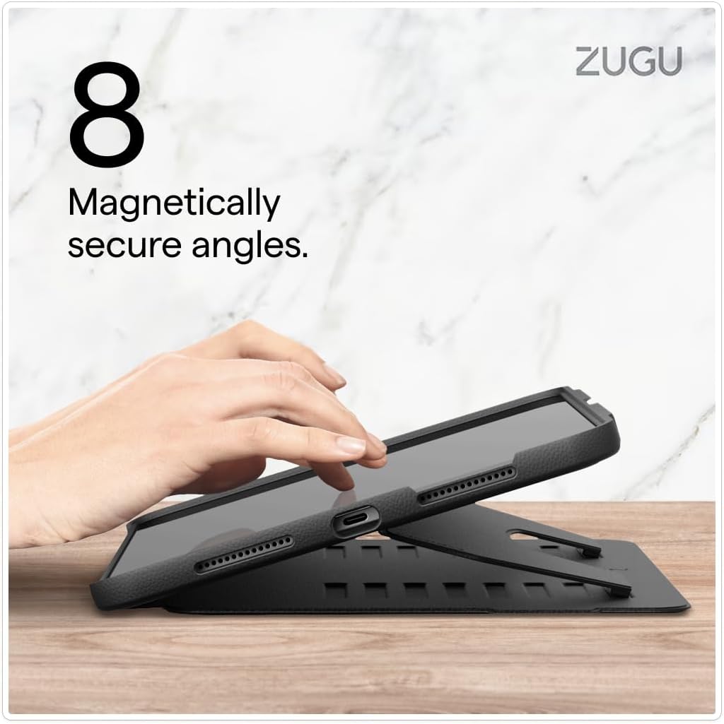 ZUGU CASE for iPad Air 11 M4 2026/M3 2025/M2 2024 iPad Air 4 & 5 10.9 Inch (2020/2022) - Protective, Ultra Thin, Magnetic Stand, Sleep/Wake Cover with Apple Pencil Charging & Storage - Black