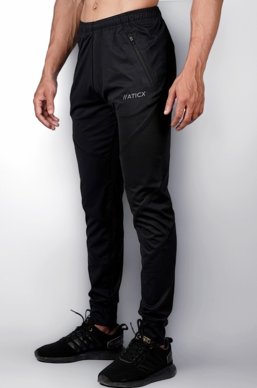 Slim Fit Lycra Jogger Track Pants for Men - Dry Fit Stretchable Gym Wear with Zip Pockets - Lightweight Breathable Stylish Lower for Running, Travel, Workout, Outdoor Activities & Training
