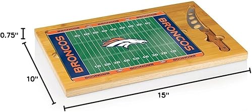 Vista 80 de PICNIC TIME NFL Football Field Icon - Juego de tabla de cortar y cuchillos con parte superior de vidrio, (Parawood y bambú)