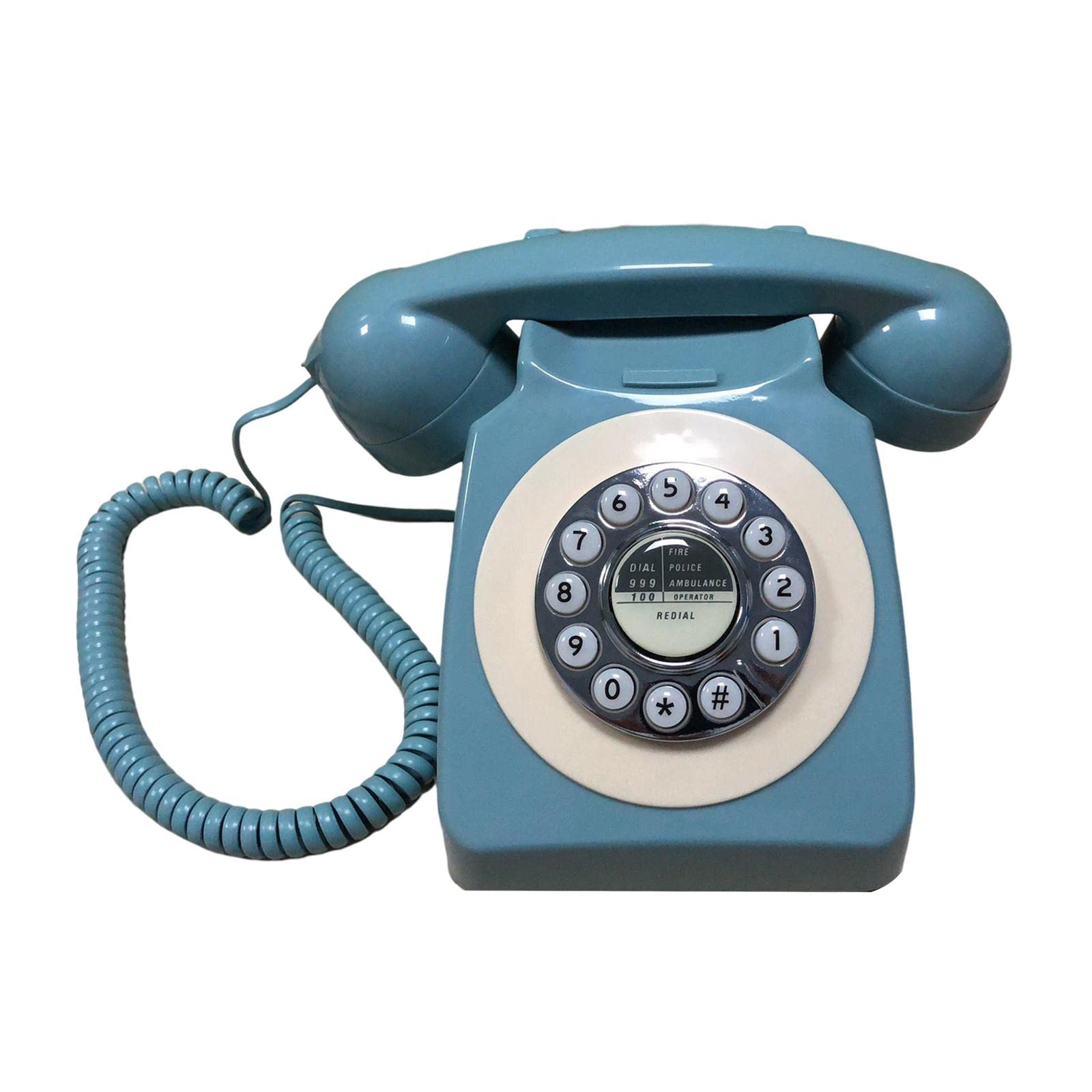 Retro Landline Phone Old Style with Redial Classic for Hotel Use Office Home Blue-picture-27