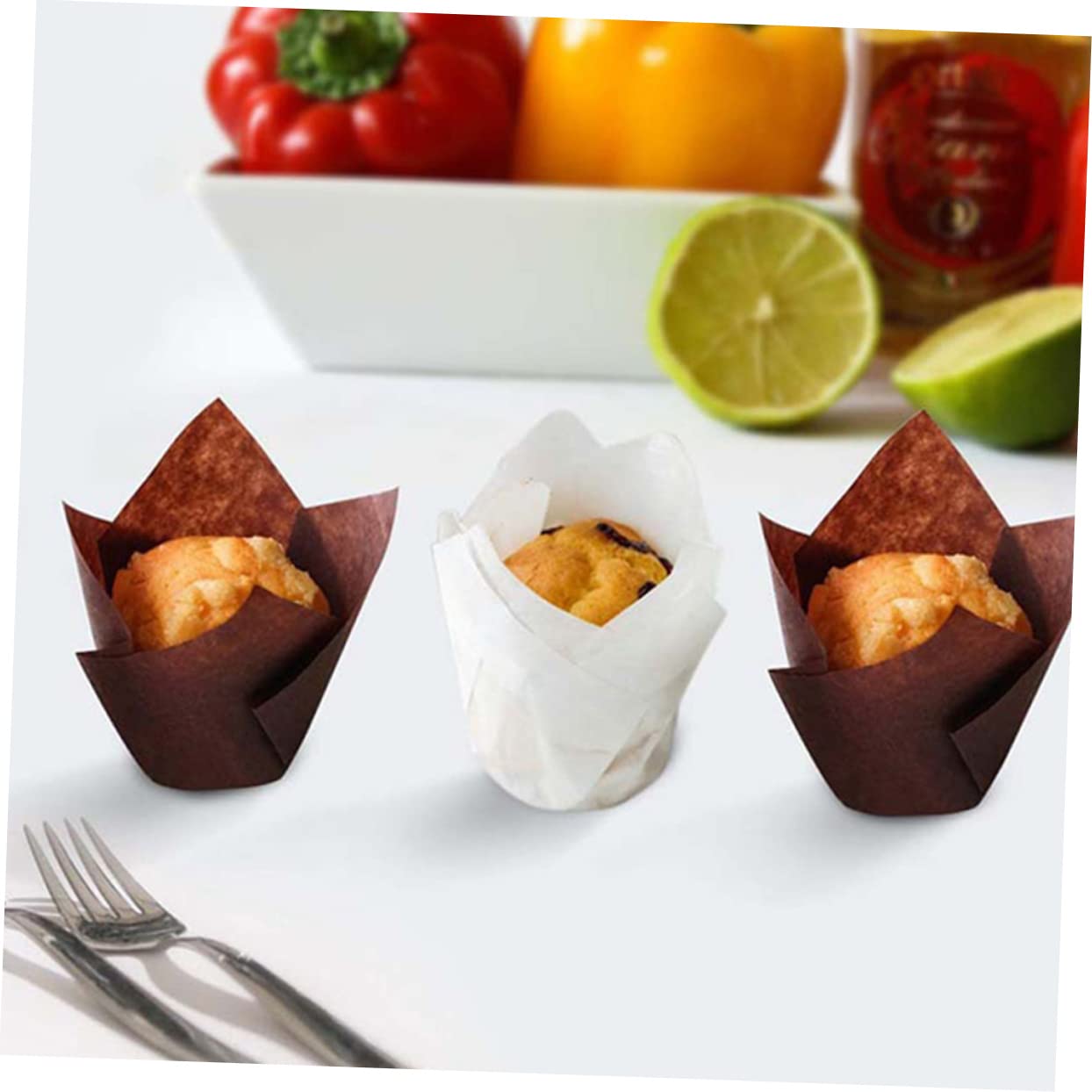 Mikinona 450 Pz torta di tulipani porta muffin fodere per muffin a tulipano tazza coppa per torte Capsula per fodere per dolci teglia a o pirottini per cupcake Carta