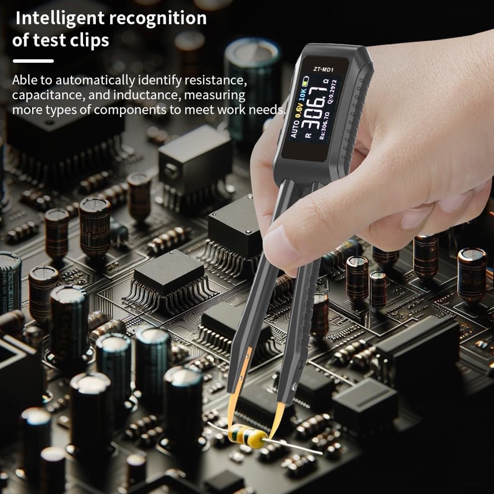 Besttoolifes Mini pinza digital LCR, probador con 0,5% de precisión, probador de multímetro digital para resistencia, condensador, inductancia, voltaje, frecuencia, diodo