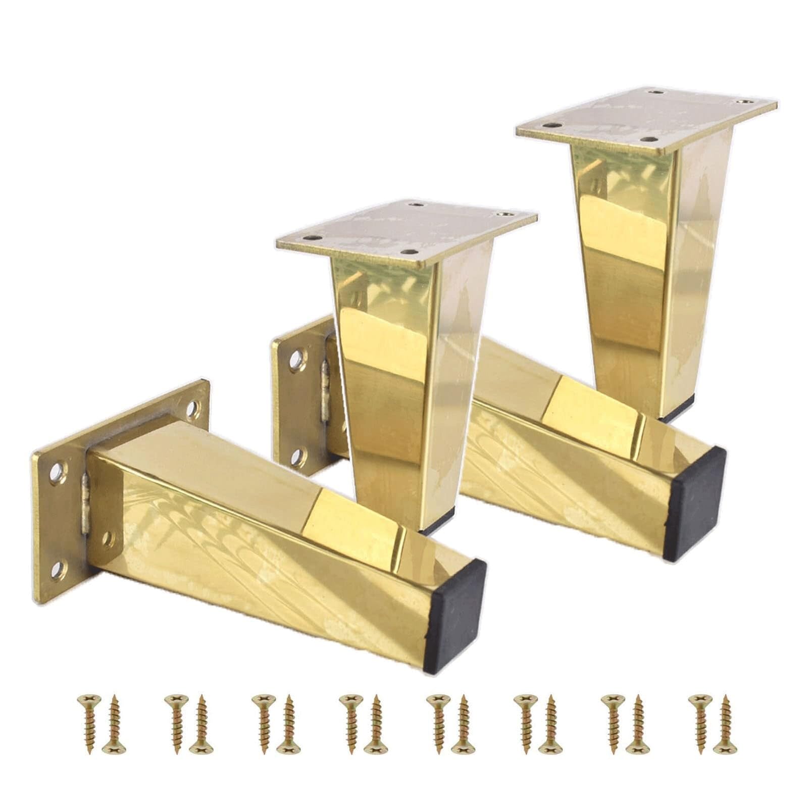 UYHBCNQD 4Pcs Replacement Legs Stainless Steel Furniture Legs Set Furniture Foots Riser Dressers Feets Gold Benches Support Legs Modern(120mm/4.72in)