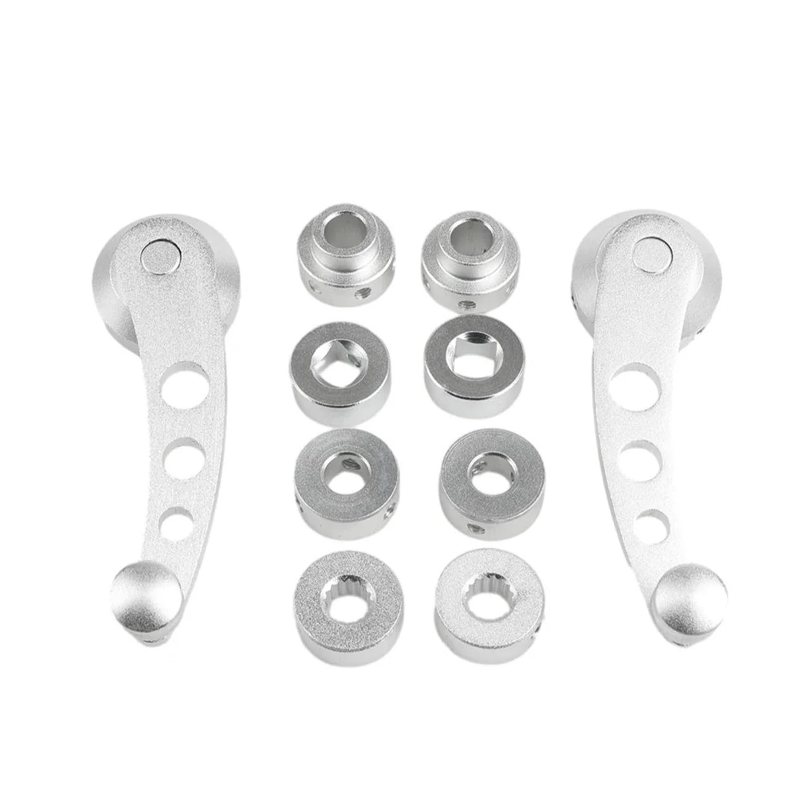 Lhdktee for Universal 2piece Aluminum Alloy Universal Car Window Handle Winder Riser Replacement Winder Crank Riser Kit Car Window Handle(Silver)