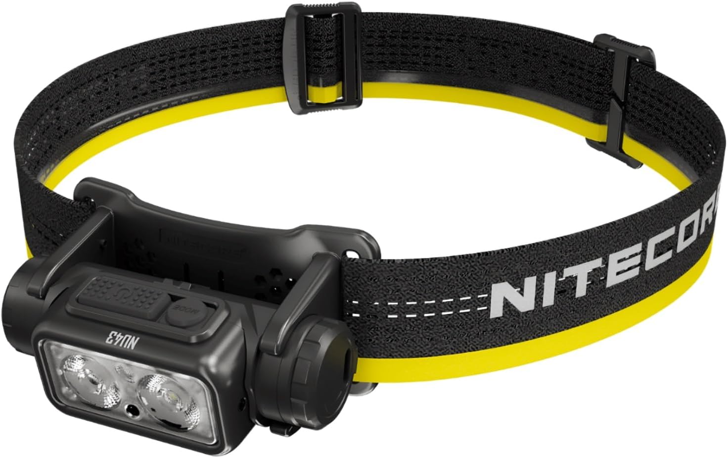 NU43 Headlamp Lightweight USB-C Rechargeable LED Headlamp 1400 Lumens 130m Beam Range Red Light for Night Vision