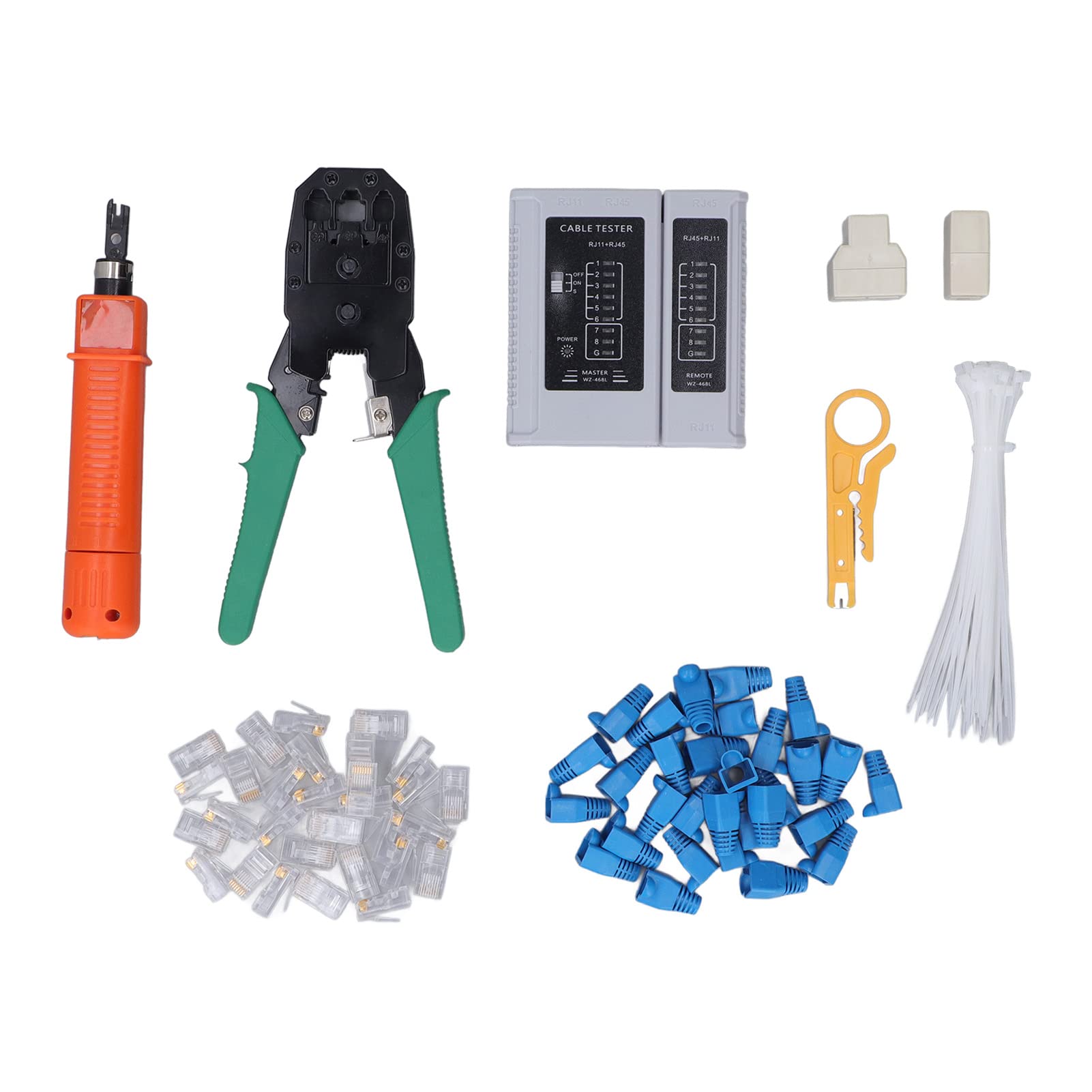 Kit d'outils de réparation de réseau Professionnel RJ45 Câble Cable Stripper ensemble avec testeur et c de rangement pour le bureau à domicile et l'atelier de réparation