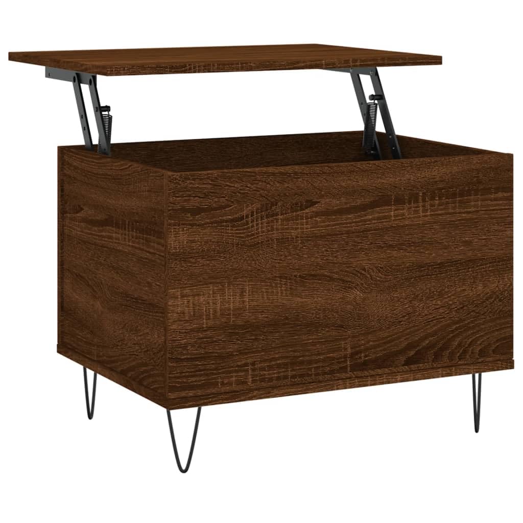 Homgoday Tavolino da caffè in rovere marrone, 60 x 44,5 x 45 cm, in legno ingegnerizzato, tavolino da tè per soggiorno, sala d'accoglienza degli ospiti, camera da letto e ufficio mobili tipo 1