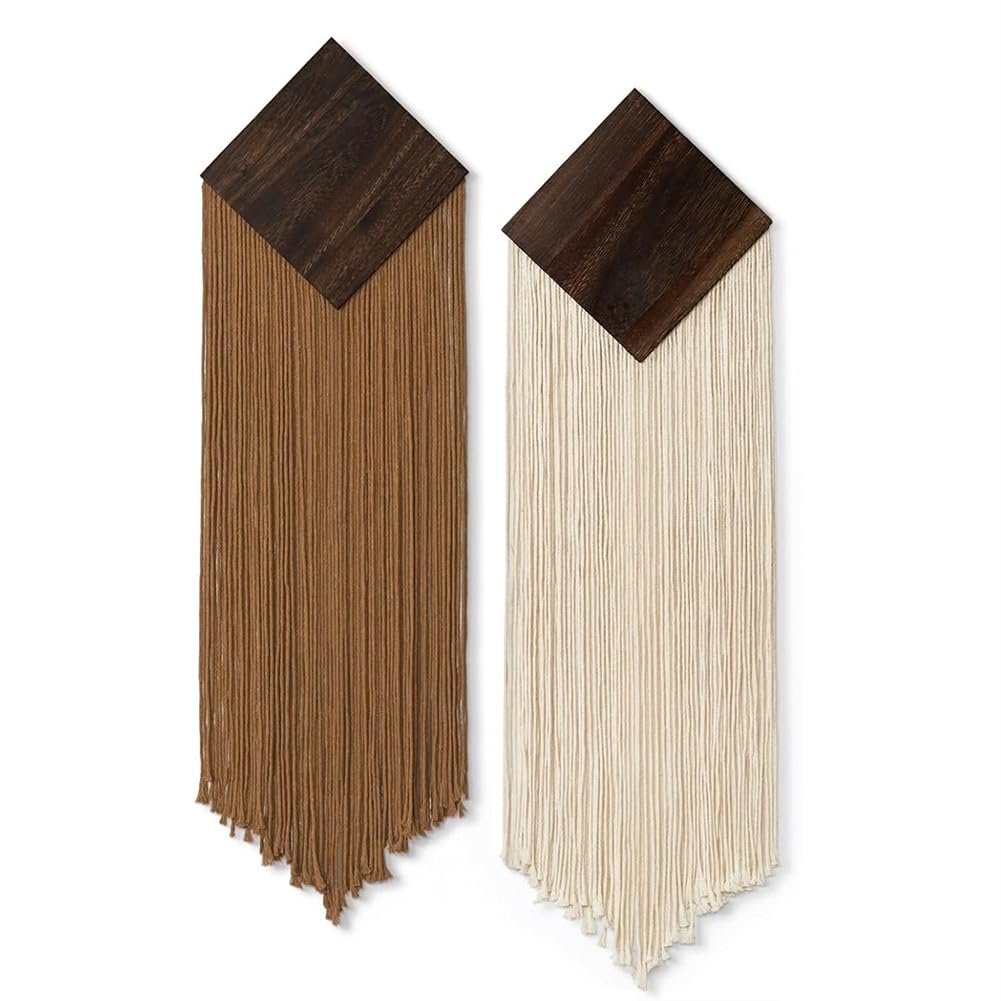 IJSDNVJNDX Boho Macrame for Wall Hanging, Chic Tassels Woven Tapestries, Geometric Tapestry for Wall Decoration,2 Pack
