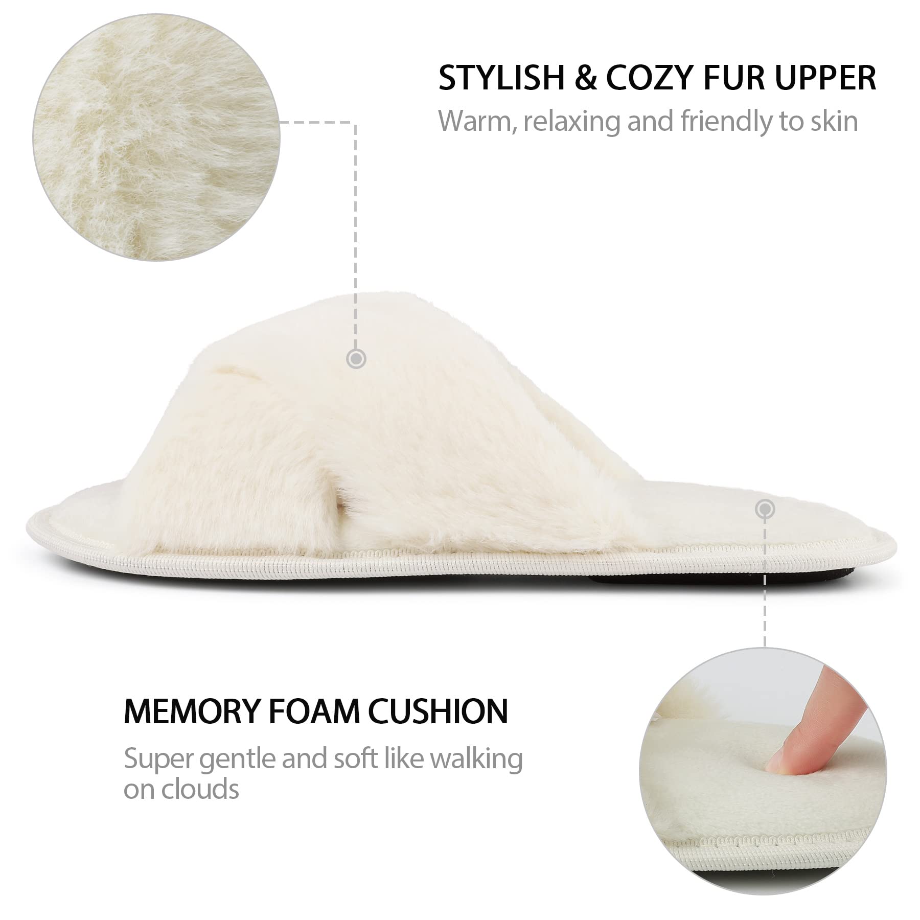 riemot Pantofole Donna in Memory Foam Ciabatte Invernali da Casa Calde leggere Comode Ciabatte Donna Antiscivolo Ciabatte Pelose Morbide Suola Scarpe Donna Invernali Indoor Outdoor