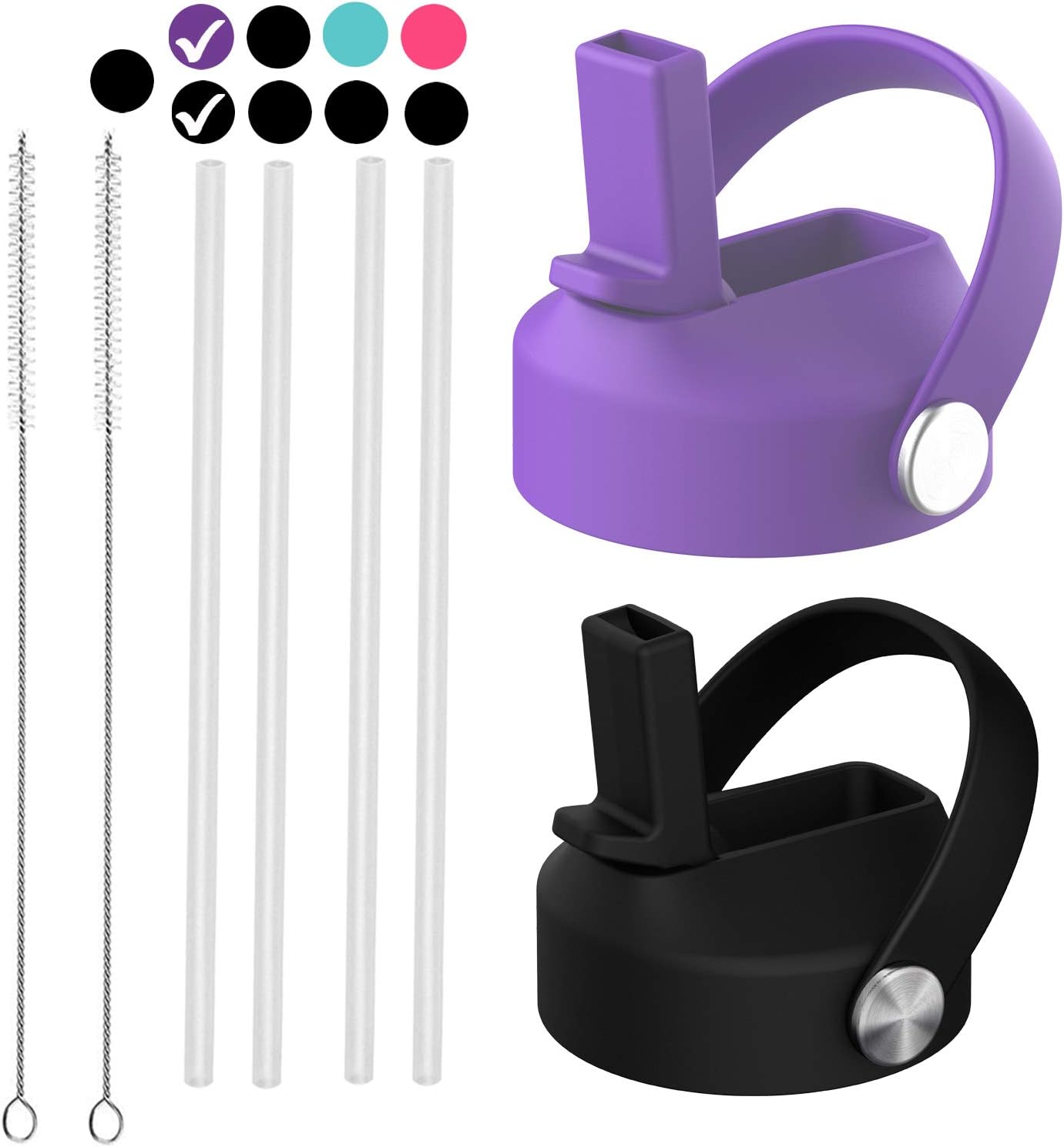 WAPEST Straw Lid for HydroFlask Wide Mouth, Flex Straw Lid for Hydro Flask Wide Mouth 12 16 18 20 32 40 64 oz,Replacement Lids for Hydroflask Straws Top Water Bottle Lid Accessories