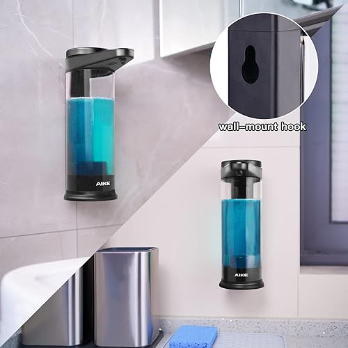 Miniatura 6 de AIKE Dispensador automático de jabón líquido recargable sin contacto de 17 oz para jabón de platos de cocina