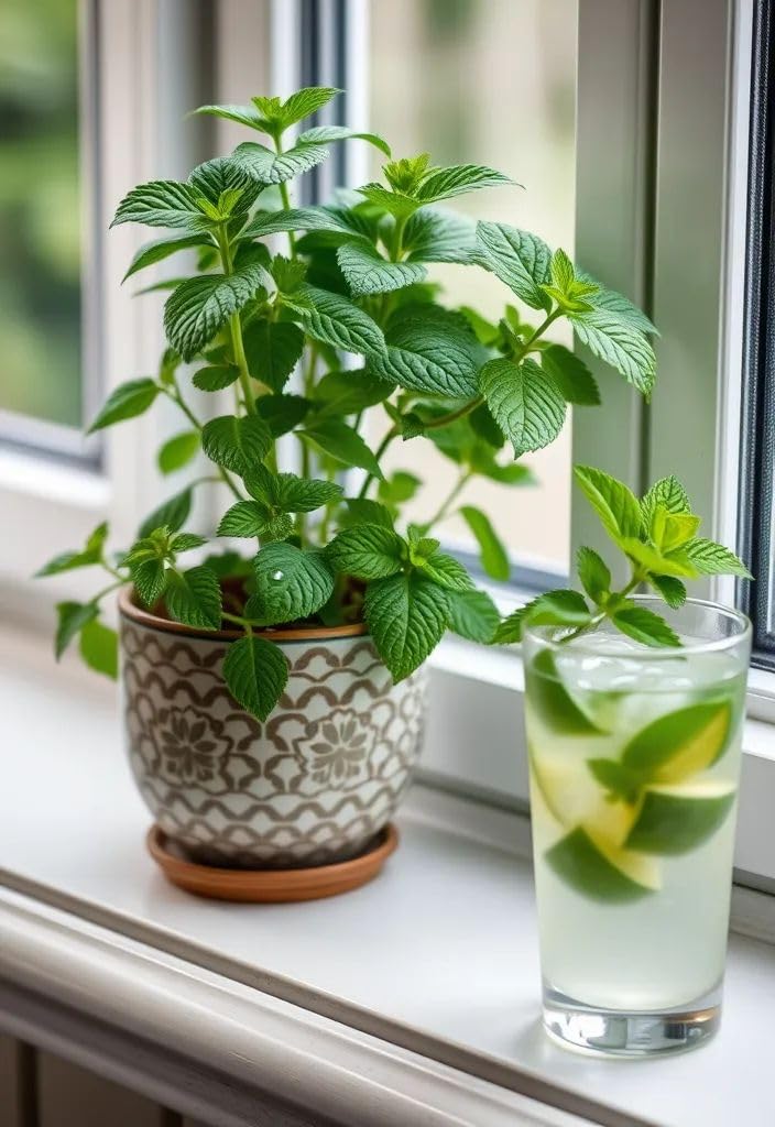 Pudina (Mint) (back of 1) (rikiya-12) | Air Purifying, Low Maintenance, Office & Bedroom Decor, Easy Care, Lucky Plant-image-46