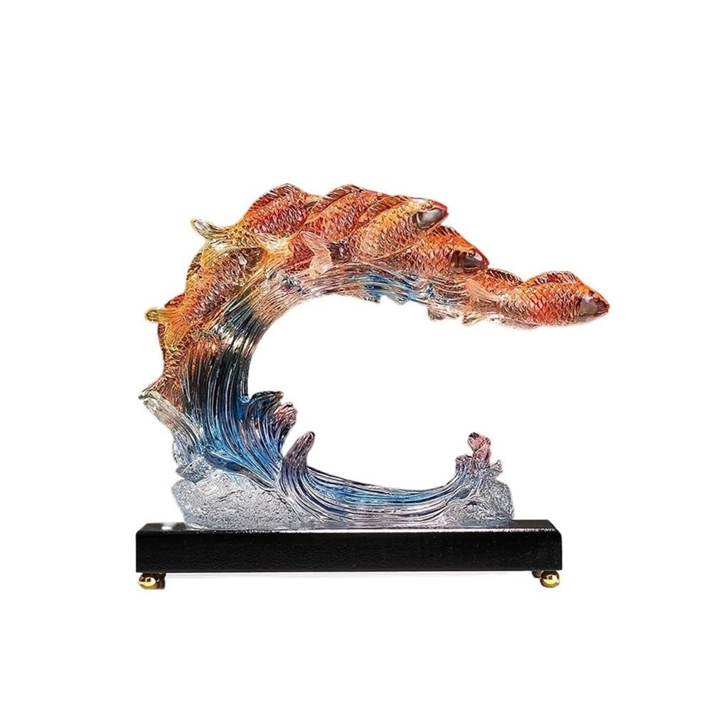 WQQYU6HKF Table Decorations Fish Shape Ornaments Office Living Room Wine Cabinet TV Home Decorations Housewarming Gifts Art Statue(Orange)