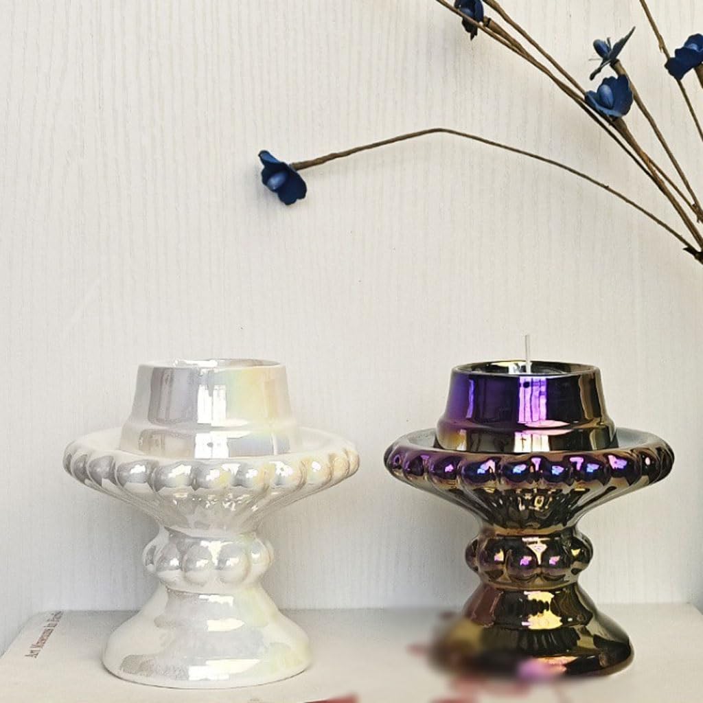 Kerzenständer, multifunktionaler Keramik-Kerzenhalter, Keramik-Kerzenbecher, Aromatherapie, Heimkerzenbehälter, Kerzenhalter ，Kerzenständer(B)