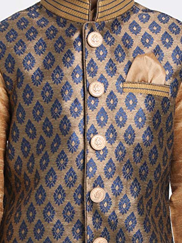 Image of VASTRAMAY Black Cotton Silk Blend Boys Nehru Modi Jacket