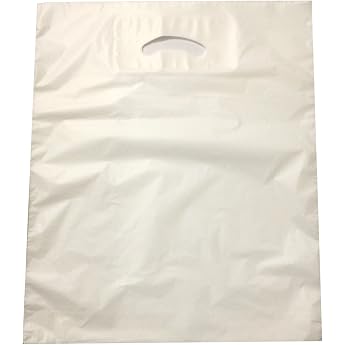 100 x DKT Strong Carrier Bags 38 + 45 x 40 cm White Plastic Bags 35 my