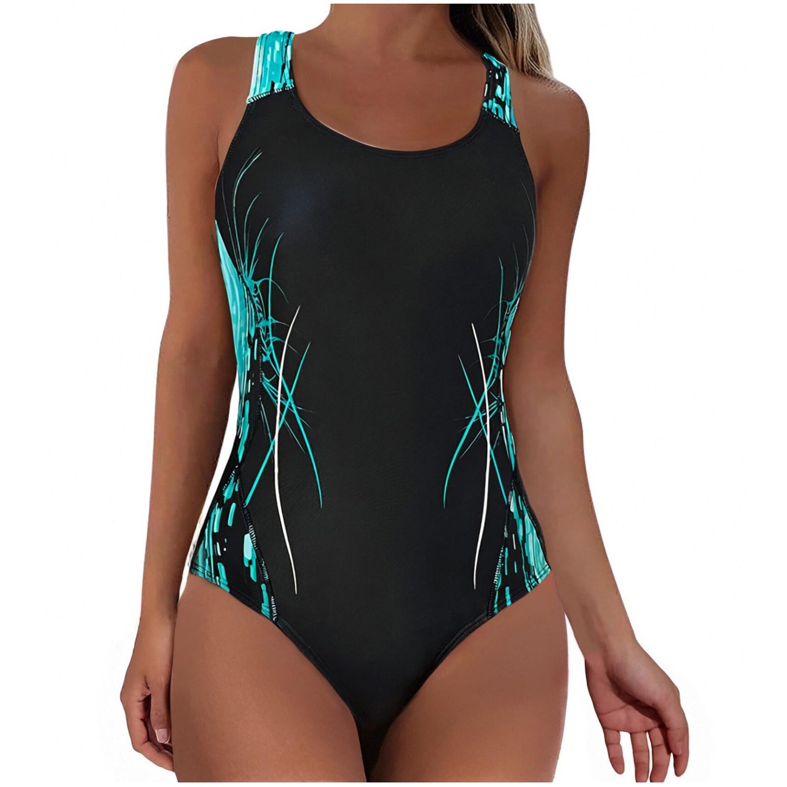 Damen Badeanzug Sport Bademode Bauchweg Einteiliger Badeanzug Sexy Push Up Badeanzüge Swim Suit Monokini Strandmode Damen Einteilige Chlorbeständig Swimsuit für Wassersport Strandmode