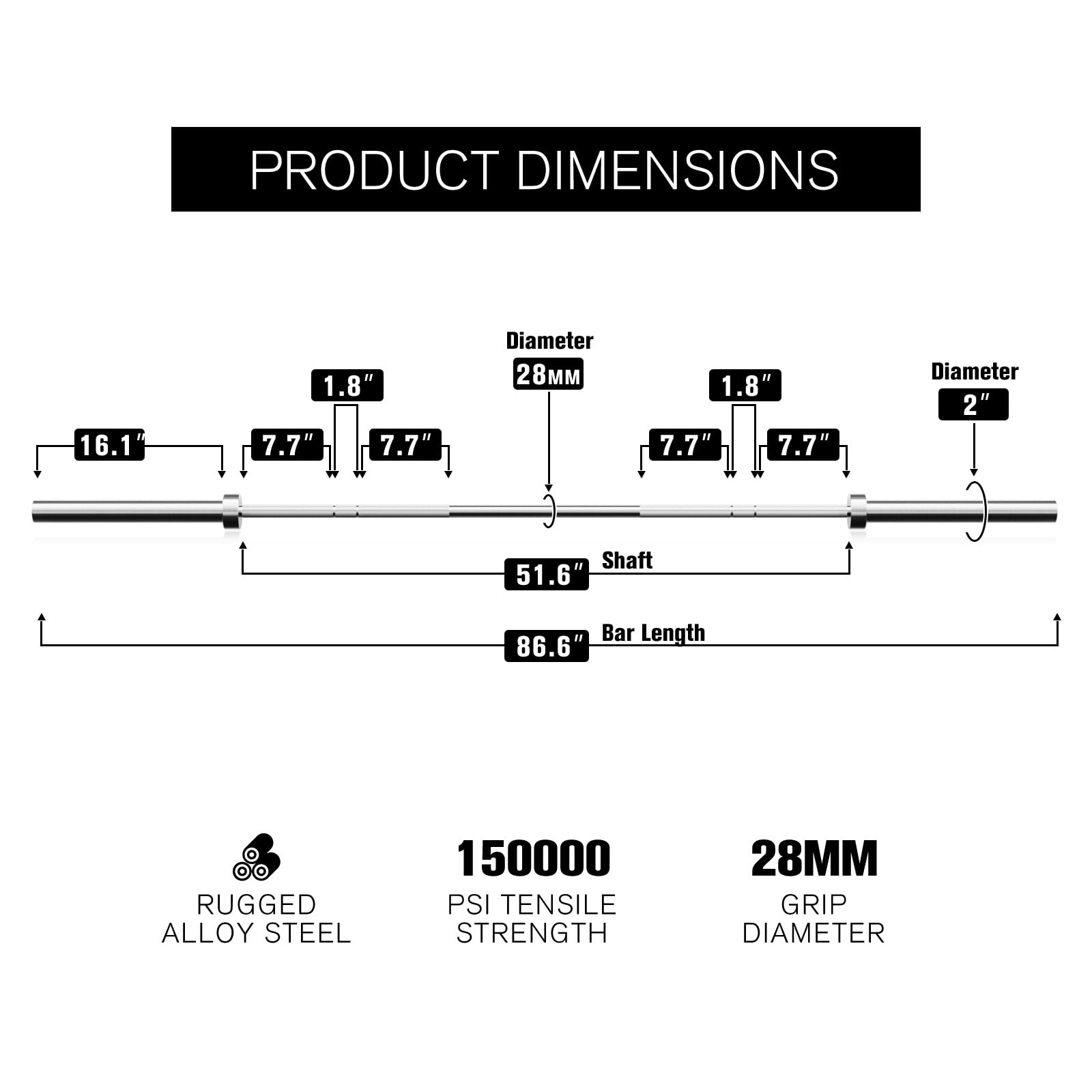 7 foot olympic bar weight